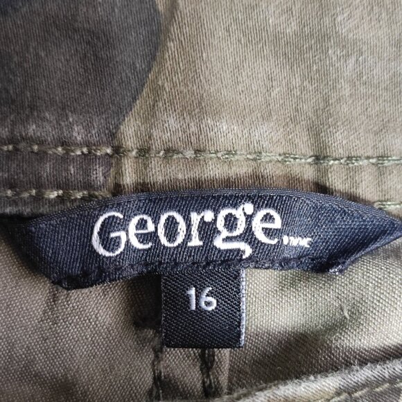 George capri pants women's size 16 camouflage pattern green and brown colour - Picture 5 of 13